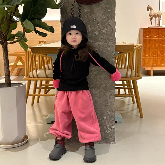 Pantalones de Buzo para Niñas Rojo Rosado - Otoño e Invierno - Image 7