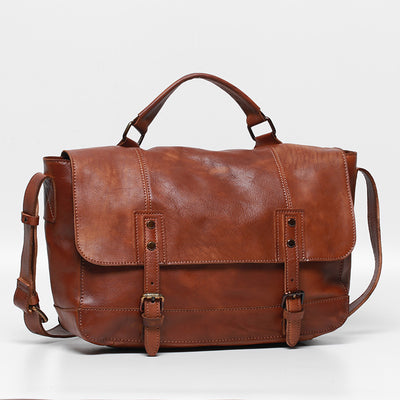 Bolso Mensajero de Cuero Vintage Pulido Piel de Res Premium - Image 8