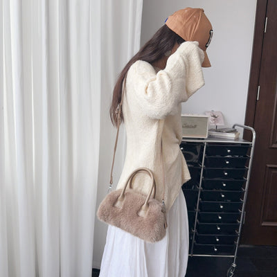 Bolsa Tote Vintage con Detalles de Peluche Ecológico - Image 17