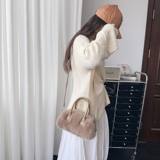 Bolsa Tote Vintage con Detalles de Peluche Ecológico - Image 17