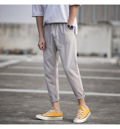 Pantalones Capri Casual de Algodón para Hombre en Colores Sólidos - Image 15