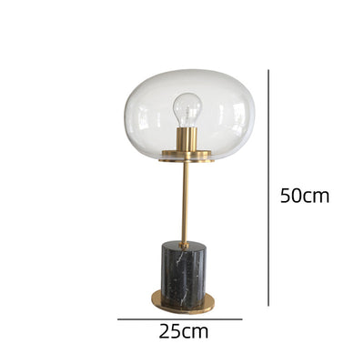 Lámpara de Mesa Minimalista Nórdica con Esfera de Cristal y Mármol - Image 10