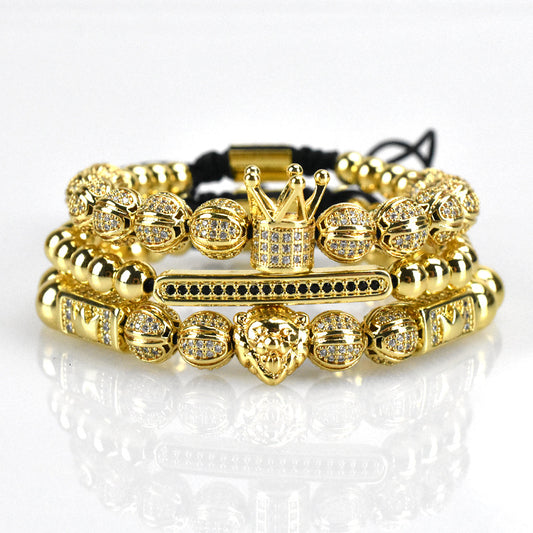 Pulsera para Hombre Cabeza de León con Circones en Cobre - Image 2