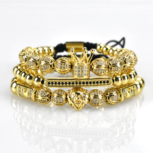 Pulsera para Hombre Cabeza de León con Circones en Cobre - Image 2