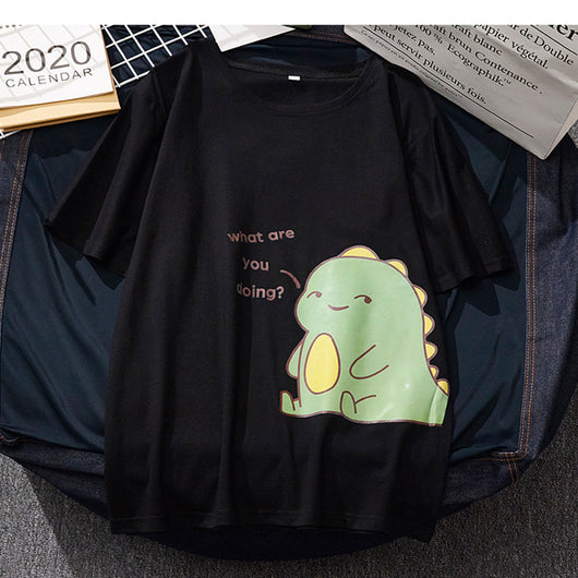 Camiseta Holgada Coreana de Pareja Talla Grande Versátil - Image 11