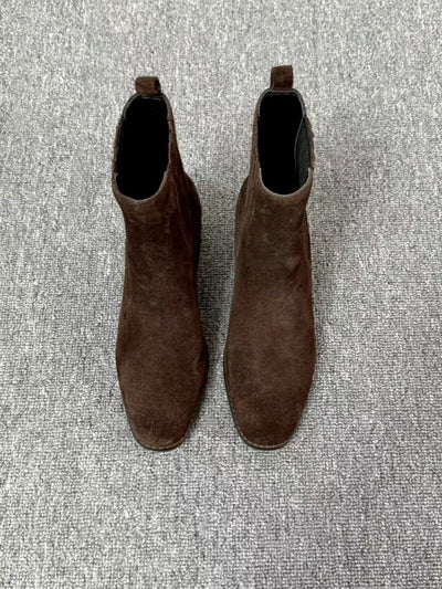 Botas Retro de Tacón Cuadrado y Punta Cuadrada en Cuero Mate para Mujer - Image 32