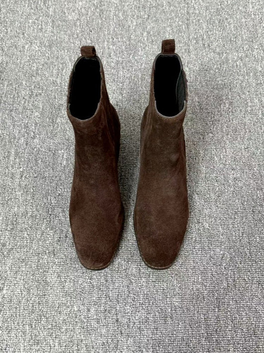 Botas Retro de Tacón Cuadrado y Punta Cuadrada en Cuero Mate para Mujer - Image 32