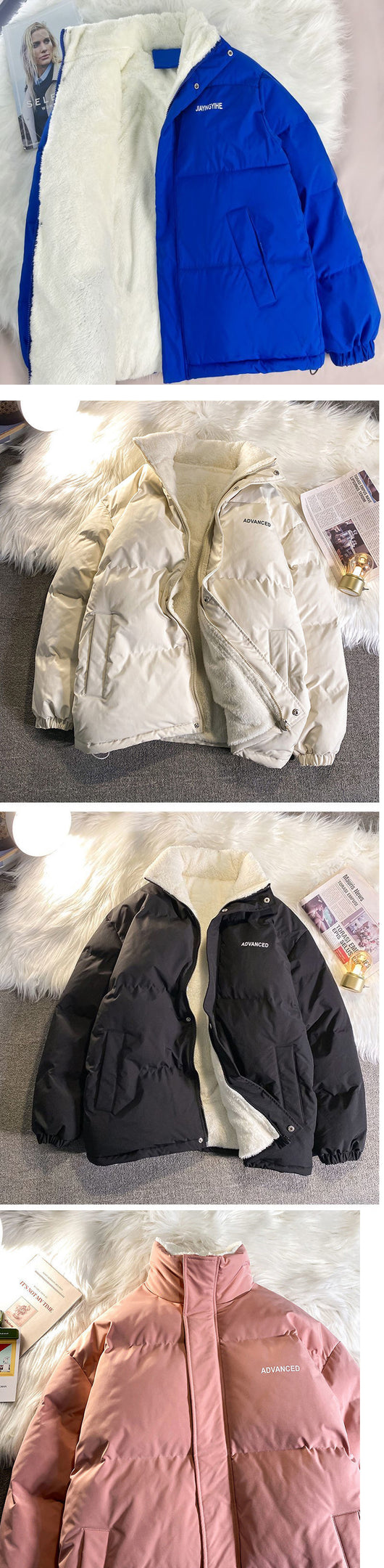 Abrigo Acolchado Estilo Hong Kong con Forro Polar - Chaqueta Suelta de Algodón - Image 13