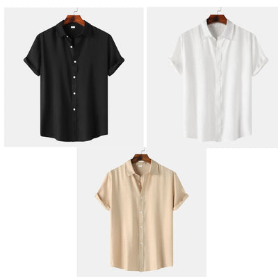 Camisa Manga Corta Cuadros Oscuros para Hombre - Image 19