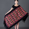 Bufanda Invernal Roja Bordada para Mujer - Flores de Primavera