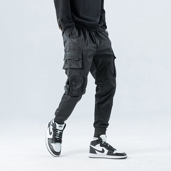 Pantalones Cargo Deportivos con Múltiples Bolsillos y Cordón Ajustable
