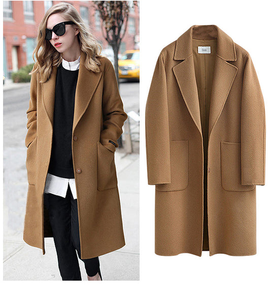 Abrigo Reversible de Lana para Mujer Otoño e Invierno - Image 15