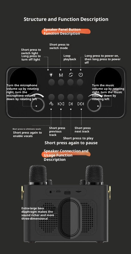 Parlante Bluetooth Karaoke Profesional con Doble Micrófono para Eventos - Image 10