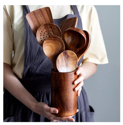 Espátula de Madera con Mango Largo Antiadherente - Utensilios de Cocina Profesionales - Image 31