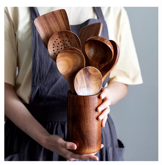 Espátula de Madera con Mango Largo Antiadherente - Utensilios de Cocina Profesionales - Image 31