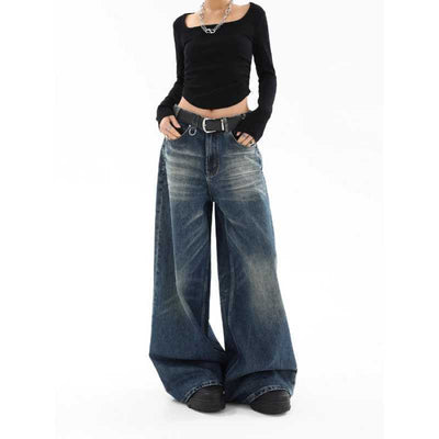 Pantalones Vaqueros Rectos Oversized Vintage Pierna Ancha - Image 8