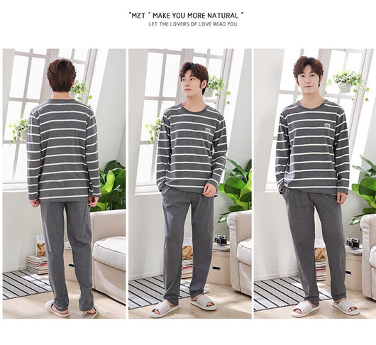 Pijama Casual Talla Grande Hombre Primavera Verano Tela Ligera - Image 17