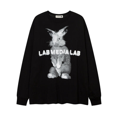 Sudadera Holgada Estampado Conejo Cuello Redondo Manga Larga - Image 10