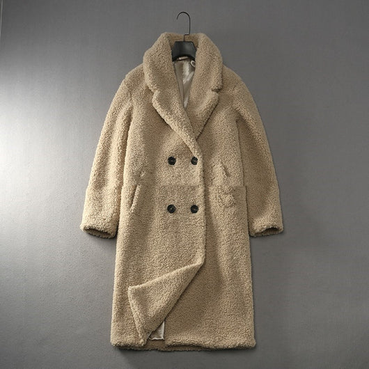 Abrigo Teddy Oversized Tipo Solapa Largo Suave Efecto Gamuza - Image 6