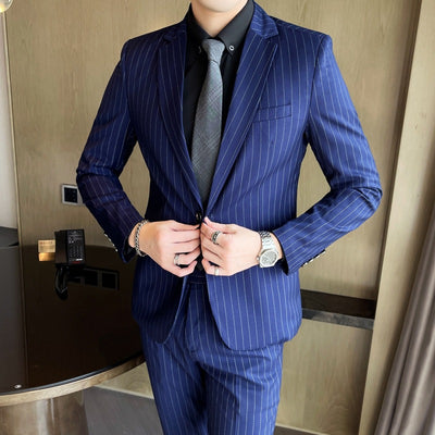 Traje Casual de Dos Piezas a Rayas para Hombre - Image 5