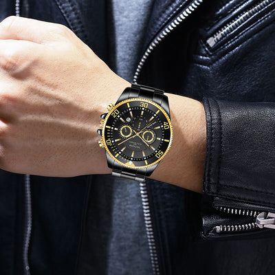 Reloj de Lujo Dorado para Hombre - Acero Inoxidable Resistente al Agua con Esfera Luminosa - Image 45