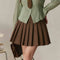 Camisa Universitaria de Rayas para Mujer - Talla Grande