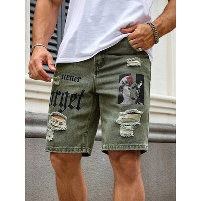 Shorts Estilo Vaquero con Estampado de Letras para Hombre - Image 13