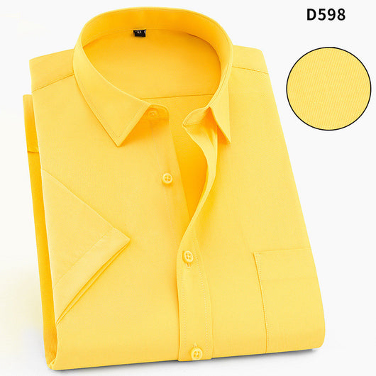 Camisa de Trabajo Manga Corta Hombre Color Sólido - Comodidad y Durabilidad - Image 10