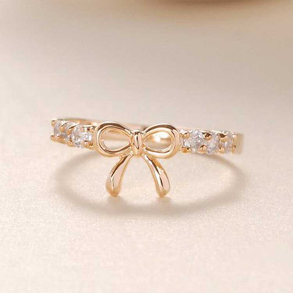 Anel de Diamante com Laço Elegante
