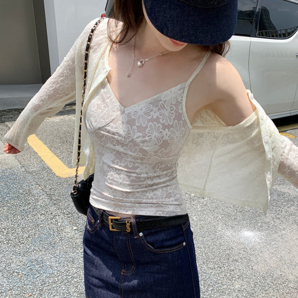 Camiseta Elegante sin Mangas de Encaje Premium para Mujer - Image 20