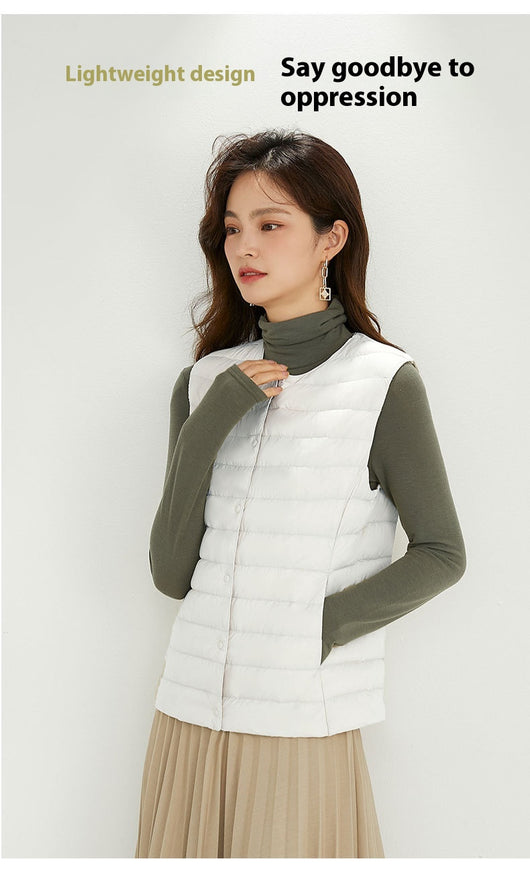 Chaleco Acolchado Ligero para Mujer - Cuello Redondo Cálido y Versátil - Image 19
