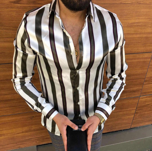 Camisa Casual de Manga Larga con Estampado para Hombre - Image 23