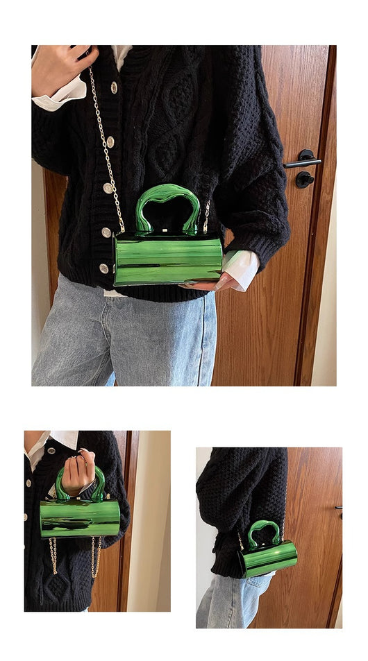 Bolsa Cilíndrica de Acrílico Transparente con Correa Cruzada - Image 13
