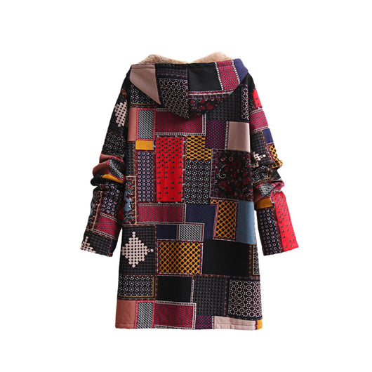 Chaqueta Acolchada Étnica de Algodón y Lino con Capucha - Estilo Europeo - Image 4