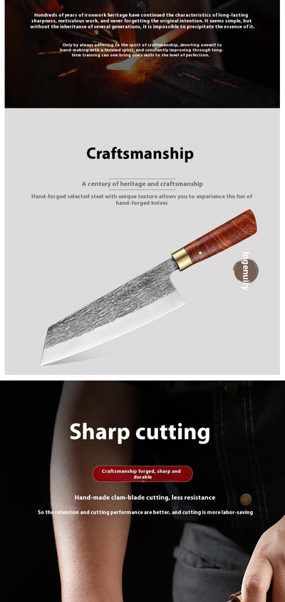 Cuchillo de Cocina Profesional Acero Inoxidable Alto Cromo con Mango de Madera Maciza - Image 11