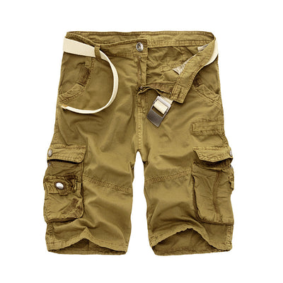 Pantalones Cargo Cortos Estilo Coreano Hombre - Cintura Suelta 5 Puntos Multi Bolsillo Camuflaje - Image 9