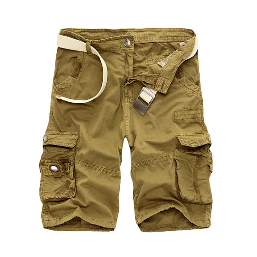 Pantalones Cargo Cortos Estilo Coreano Hombre - Cintura Suelta 5 Puntos Multi Bolsillo Camuflaje - Image 9