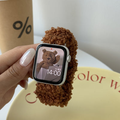 Correa Elástica de Peluche Teddy para Apple Watch 42mm 46mm - Generaciones 5 a 10 - Image 2