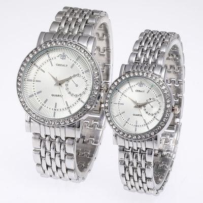 Reloj de Lujo Clásico para Parejas con Diamantes - Image 5