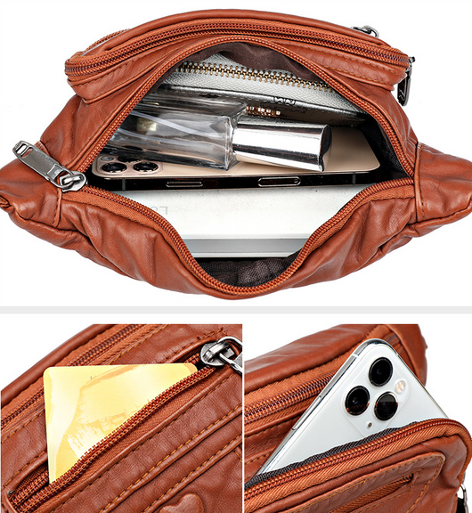 Bolso Bandolera de Cuero Suave Lavado para Mujer - Image 8