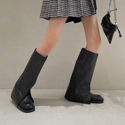 Botas Hasta la Rodilla con Punta Redonda Estilo Urbano - Image 3