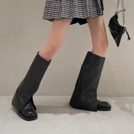 Botas Hasta la Rodilla con Punta Redonda Estilo Urbano - Image 3