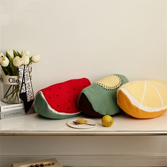 Cojín Decorativo Almohada Tejida Sandía y Aguacate para Sofá