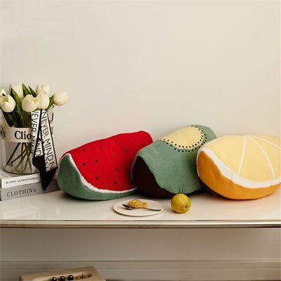 Cojín Decorativo Almohada Tejida Sandía y Aguacate para Sofá