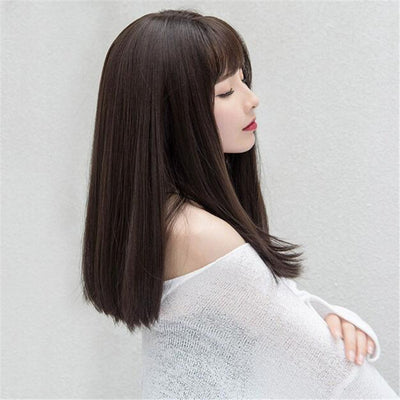 Peluca Larga Recta con Flequillo Aéreo - Estilo Japonés y Coreano - Image 3