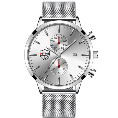 Reloj de Hombre con Malla Metálica, Calendario y Luz Nocturna - Image 7