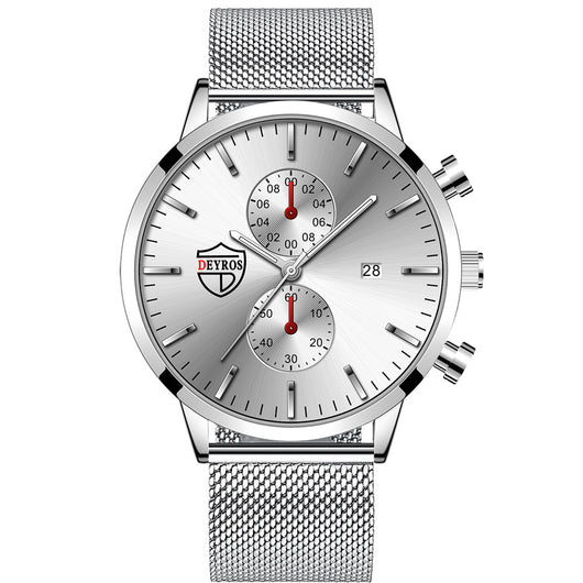 Reloj de Hombre con Malla Metálica, Calendario y Luz Nocturna - Image 7