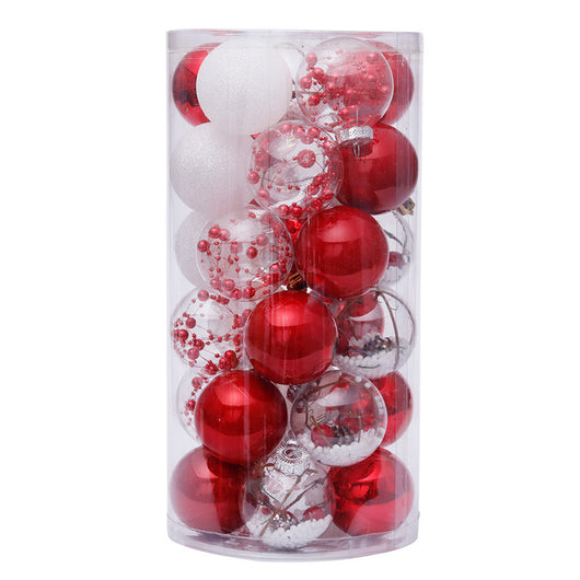 Bolas Navideñas Transparentes Rojo y Blanco para Árbol de Navidad - Image 3