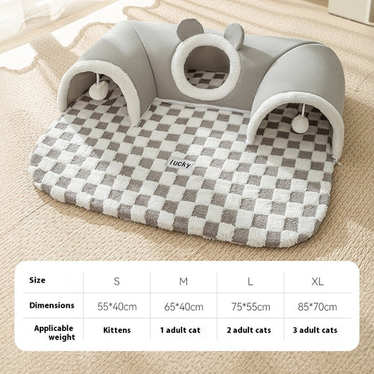Túnel Escondite y Cama 2 en 1 para Gatos - Image 10