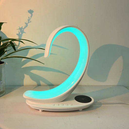 Cargador Inalámbrico de Escritorio 3 en 1 con Parlante Bluetooth y Luz LED Cisne - Image 8